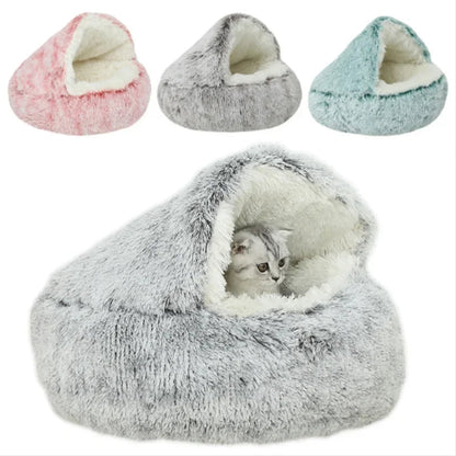Lit en peluche 2 en 1 pour chat - Monchatfier